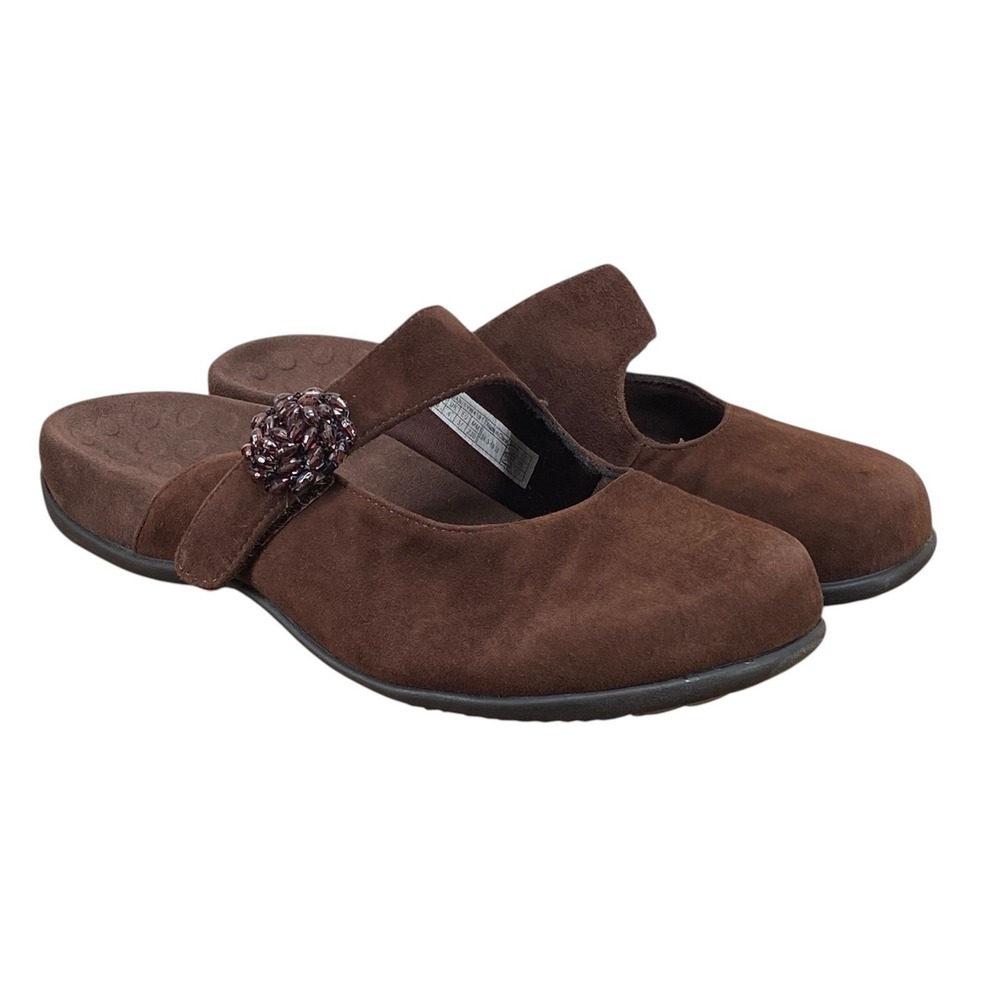 Vionic Joan Mules Women's Size 6 Dark Brown Slip On Comfort